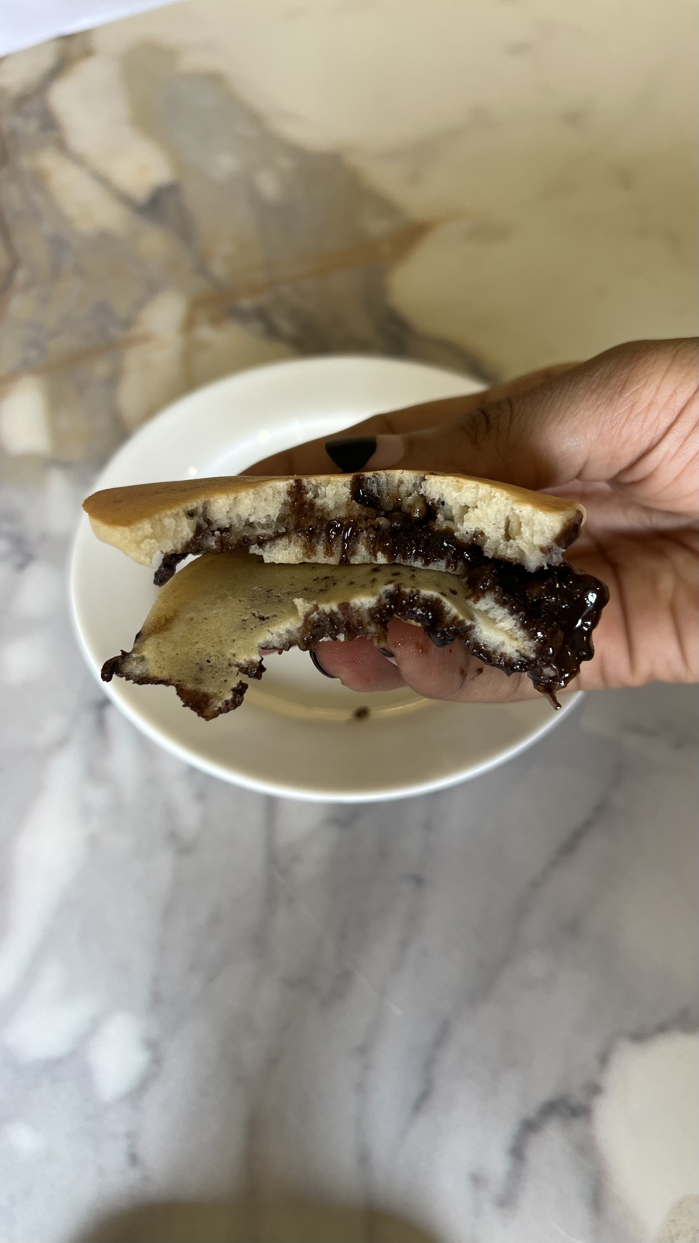 Chocolate filled pancakes